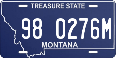 MT license plate 980276M