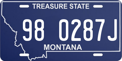 MT license plate 980287J