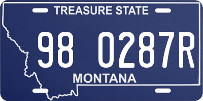 MT license plate 980287R