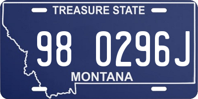 MT license plate 980296J