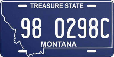 MT license plate 980298C