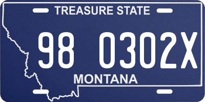 MT license plate 980302X