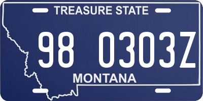 MT license plate 980303Z