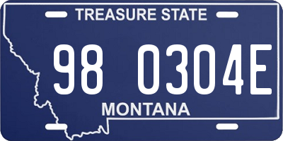 MT license plate 980304E