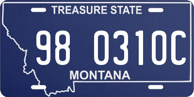 MT license plate 980310C