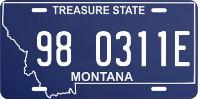 MT license plate 980311E