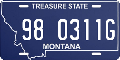 MT license plate 980311G