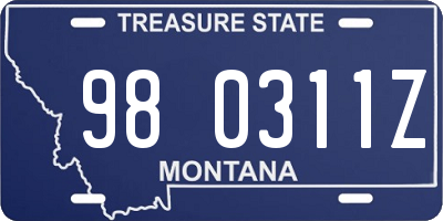 MT license plate 980311Z