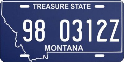 MT license plate 980312Z