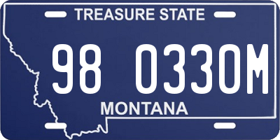 MT license plate 980330M