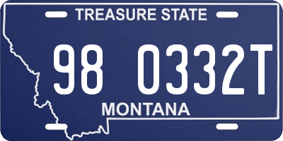 MT license plate 980332T