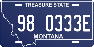 MT license plate 980333E