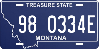 MT license plate 980334E
