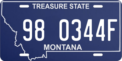 MT license plate 980344F