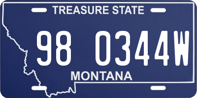 MT license plate 980344W