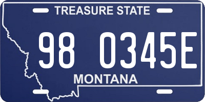 MT license plate 980345E