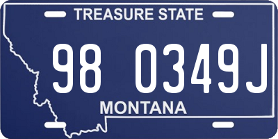 MT license plate 980349J