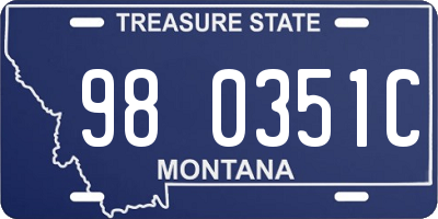 MT license plate 980351C