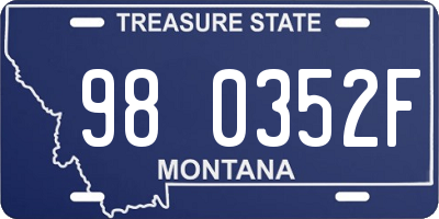 MT license plate 980352F