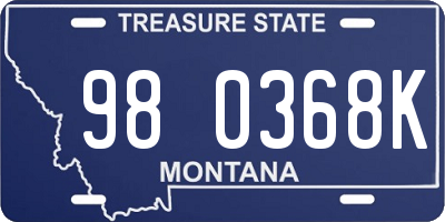 MT license plate 980368K