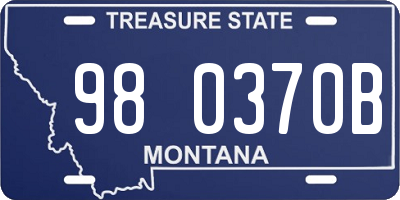 MT license plate 980370B