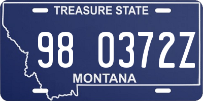MT license plate 980372Z