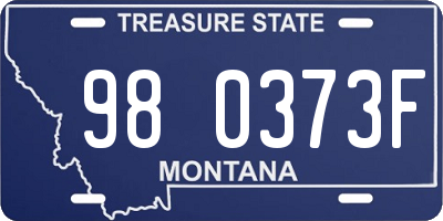 MT license plate 980373F