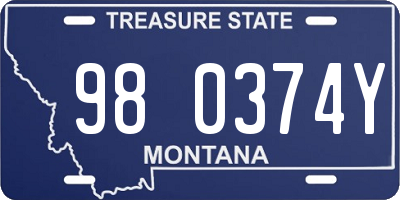 MT license plate 980374Y