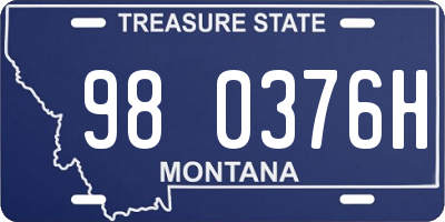 MT license plate 980376H