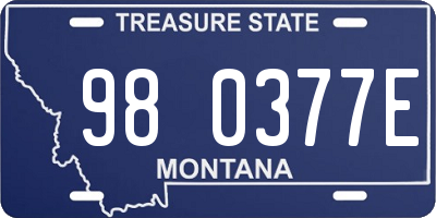 MT license plate 980377E