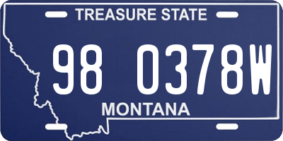 MT license plate 980378W