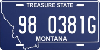 MT license plate 980381G