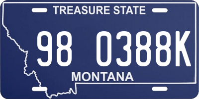 MT license plate 980388K