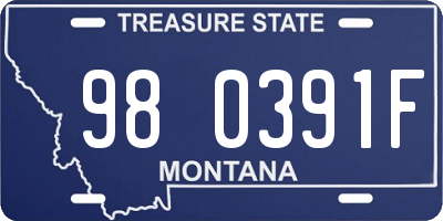 MT license plate 980391F