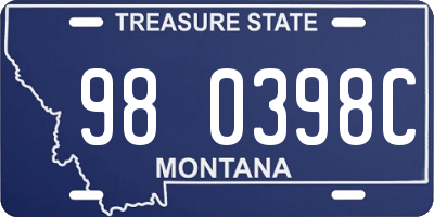 MT license plate 980398C