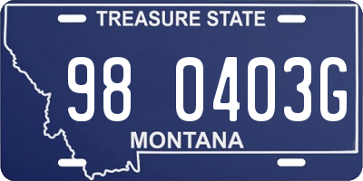 MT license plate 980403G
