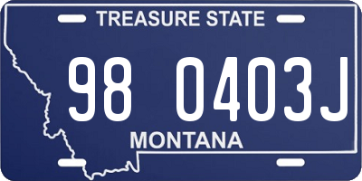 MT license plate 980403J