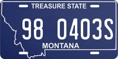 MT license plate 980403S