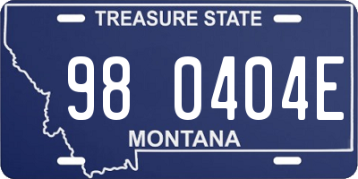 MT license plate 980404E