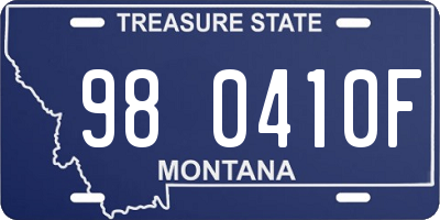 MT license plate 980410F