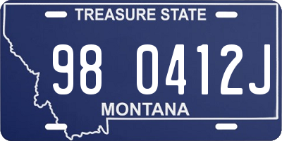MT license plate 980412J