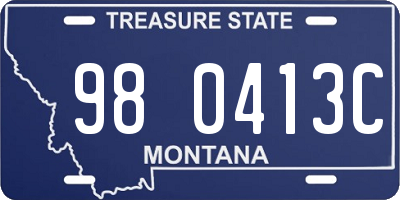 MT license plate 980413C