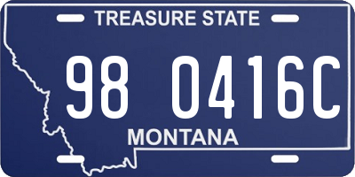 MT license plate 980416C