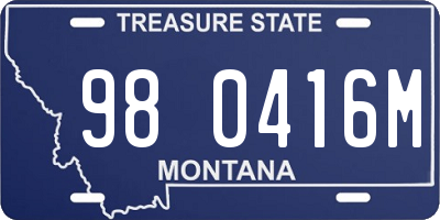 MT license plate 980416M