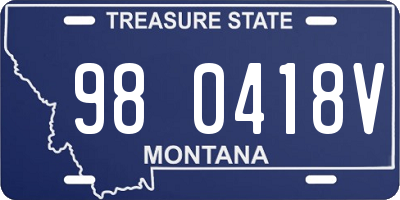 MT license plate 980418V
