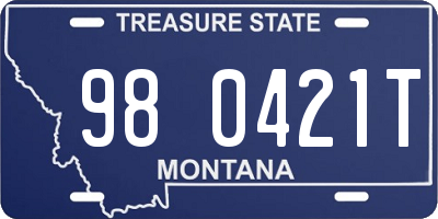 MT license plate 980421T