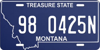 MT license plate 980425N