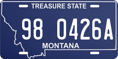 MT license plate 980426A