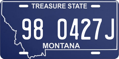 MT license plate 980427J
