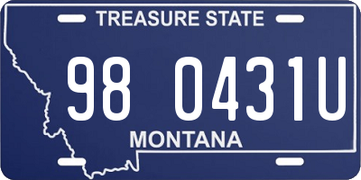 MT license plate 980431U